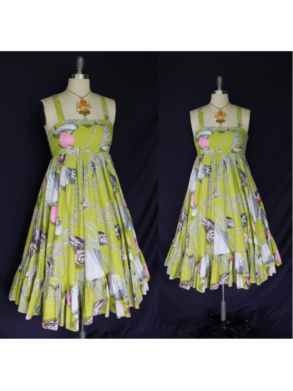 J. CREW collection talitha green shell empire dress nautical midi lilly vintage